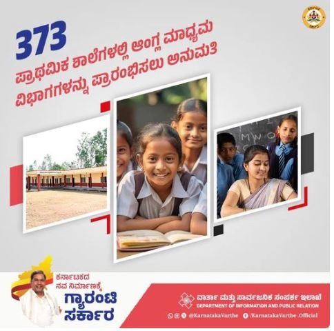 373 ‘ಪ್ರಾಥಮಿಕ ಶಾಲೆ’ಗಳಲ್ಲಿ ‘ಆಂಗ್ಲ ಮಾಧ್ಯಮ’ ವಿಭಾಗ ಪ್ರಾರಂಭಿಸಲು ರಾಜ್ಯ ಸರ್ಕಾರ ಅನುಮೋದನೆ.!