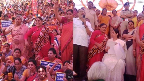 ಬೆಂಗಳೂರು || 'ಗೌರವ ಧನ' ಹೆಚ್ಚಿಸಿದ ರಾಜ್ಯ ಸರ್ಕಾರ: ಅಂಗನವಾಡಿ ಕಾರ್ಯಕರ್ತೆ, ಸಹಾಯಕಿಯರ ಪ್ರತಿಭಟನೆ: ಸಚಿವೆ ಭೇಟಿ