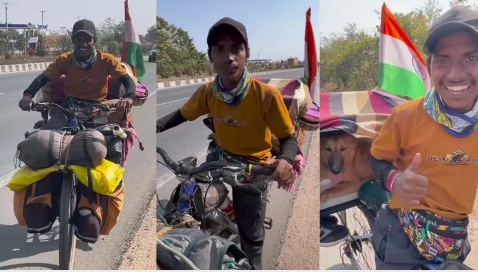 ಚಾರ್ಲಿಯೊಂದಿಗೆ ಭಾರತದಾದ್ಯಂತ ಸುತ್ತಾಟ, 12,000 km cycle ತುಳಿದುಕೊಂಡೇ ಯುವಕನ ಪ್ರಯಾಣ