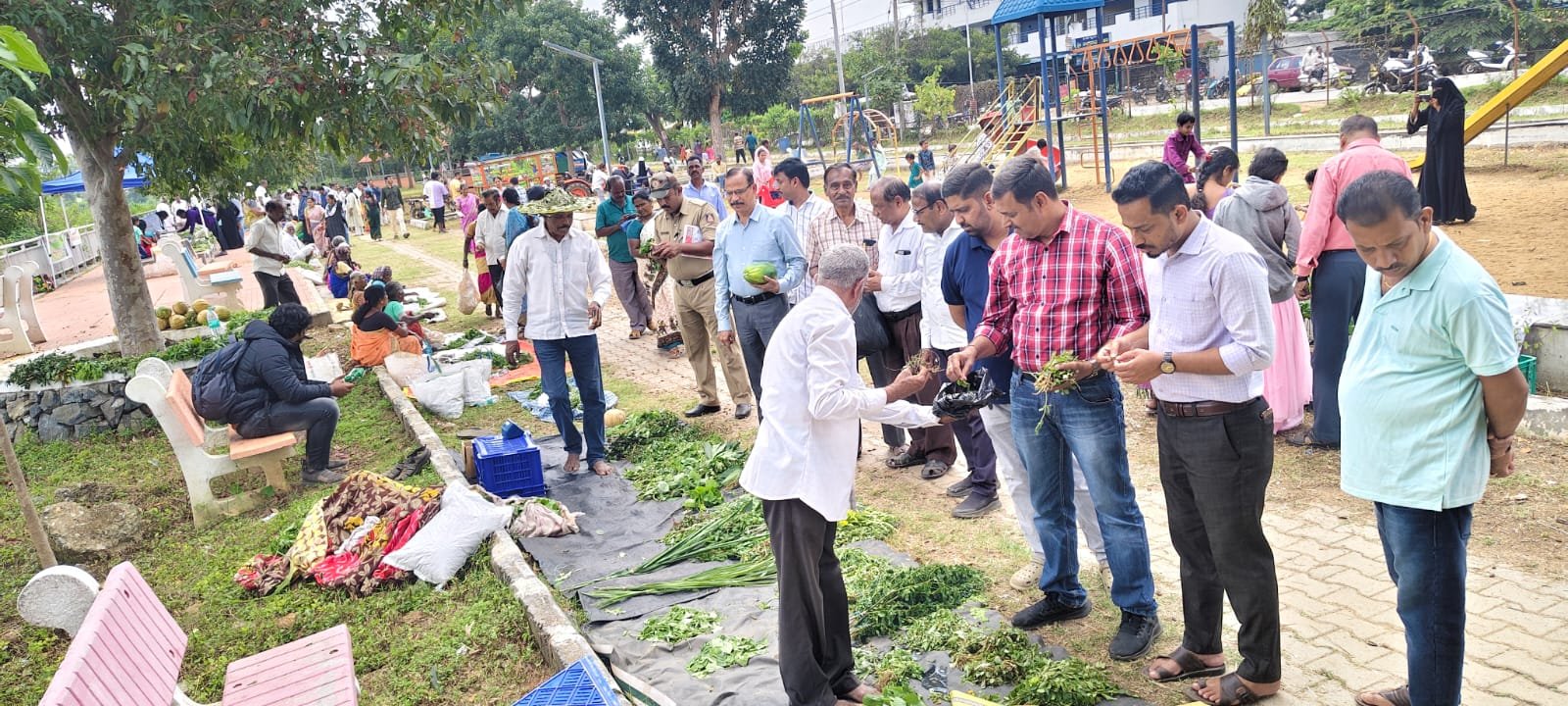 ತಿಪಟೂರು ಅಮಾನಿಕೆರೆಯಲ್ಲಿ ಹಳ್ಳಿ–ನಗರ ಸಂಪರ್ಕಿಸಿದ ಜನ ಮನ ಗೆದ್ದ ಸೊಪ್ಪು ಮೇಳ.