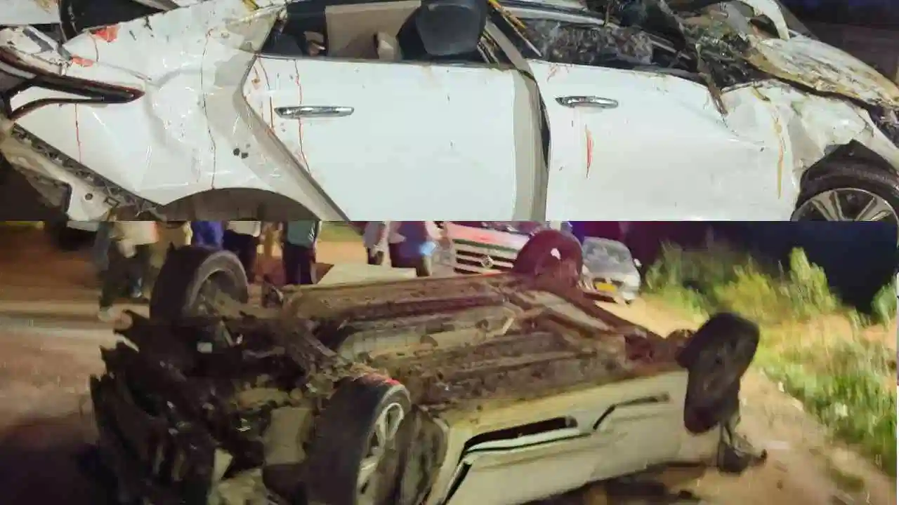 ಬೆಂಗಳೂರು–ಚೆನ್ನೈ ಎಕ್ಸ್ಪ್ರೆಸ್ ಹೈವೇ ಬ್ರಿಡ್ಜ್ ನಿಂದ ಕಾರುಕೆಳಗುರುಳಿದೆ.