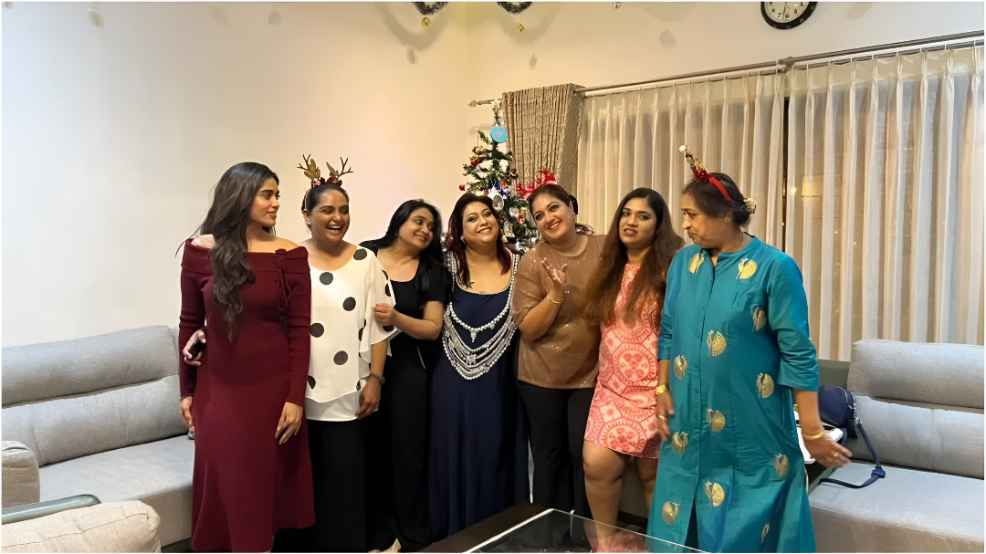 ಕ್ರಿಸ್​ಮಸ್​  ಸಂಭ್ರಮದಲ್ಲಿ ಪಾರ್ಟಿ ಕೊಟ್ಟ ಮೇಘನಾ ರಾಜ್.