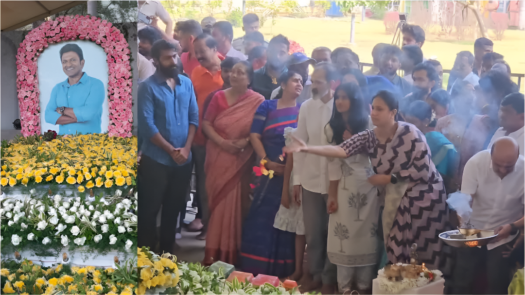 ಅಪ್ಪು ನೆನಪಿಸಿದ ಕುಟುಂಬ – ಪುನೀತ್ ಸಮಾಧಿಗೆ ಪೂಜೆ