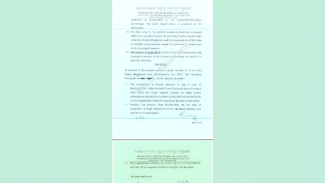 ಕೆಂಪೇಗೌಡ ಲೇಔಟ್ ಸೈಟ್ ಮಾಲೀಕರಿಗೆ ಕೆ-ರೇರಾ ಆದೇಶ.